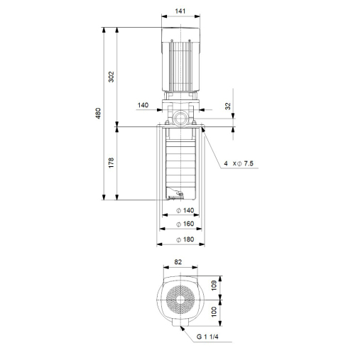 Полупогружной насос Grundfos MTR 1-3/3 A-W-A-HUUV 96514869