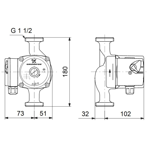 Циркуляционный насос Grundfos UPS 25-40 180 59544800