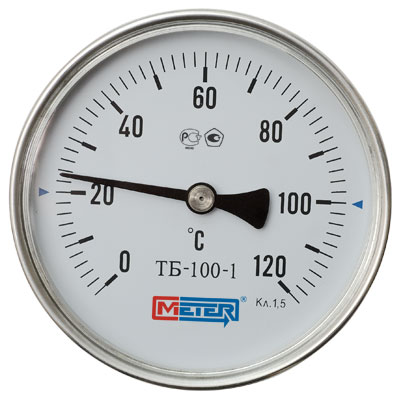 Термометр биметаллический общетехнический МЕТЕР ТБ1-100-0…160-200-2,5-2