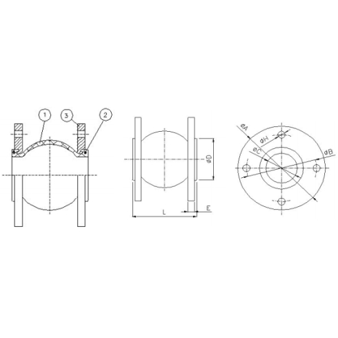 Компенсатор резиновый фланцевый Genebre 2831-09 Ру10 Ду50 (PN10 DN50)